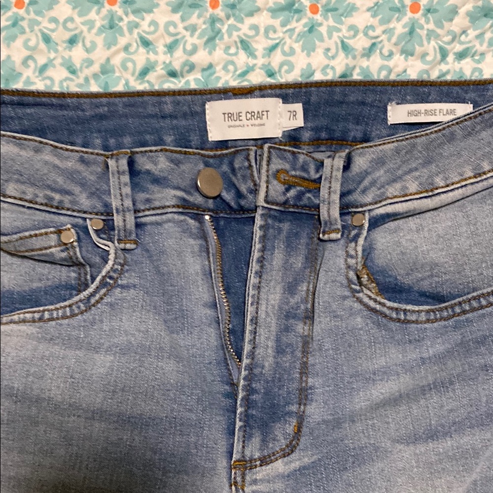 True Craft Women's Flare Jeans - Medium Blue